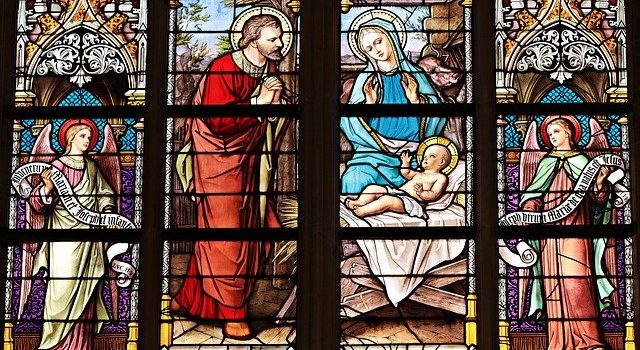 witraż boże narodzenie